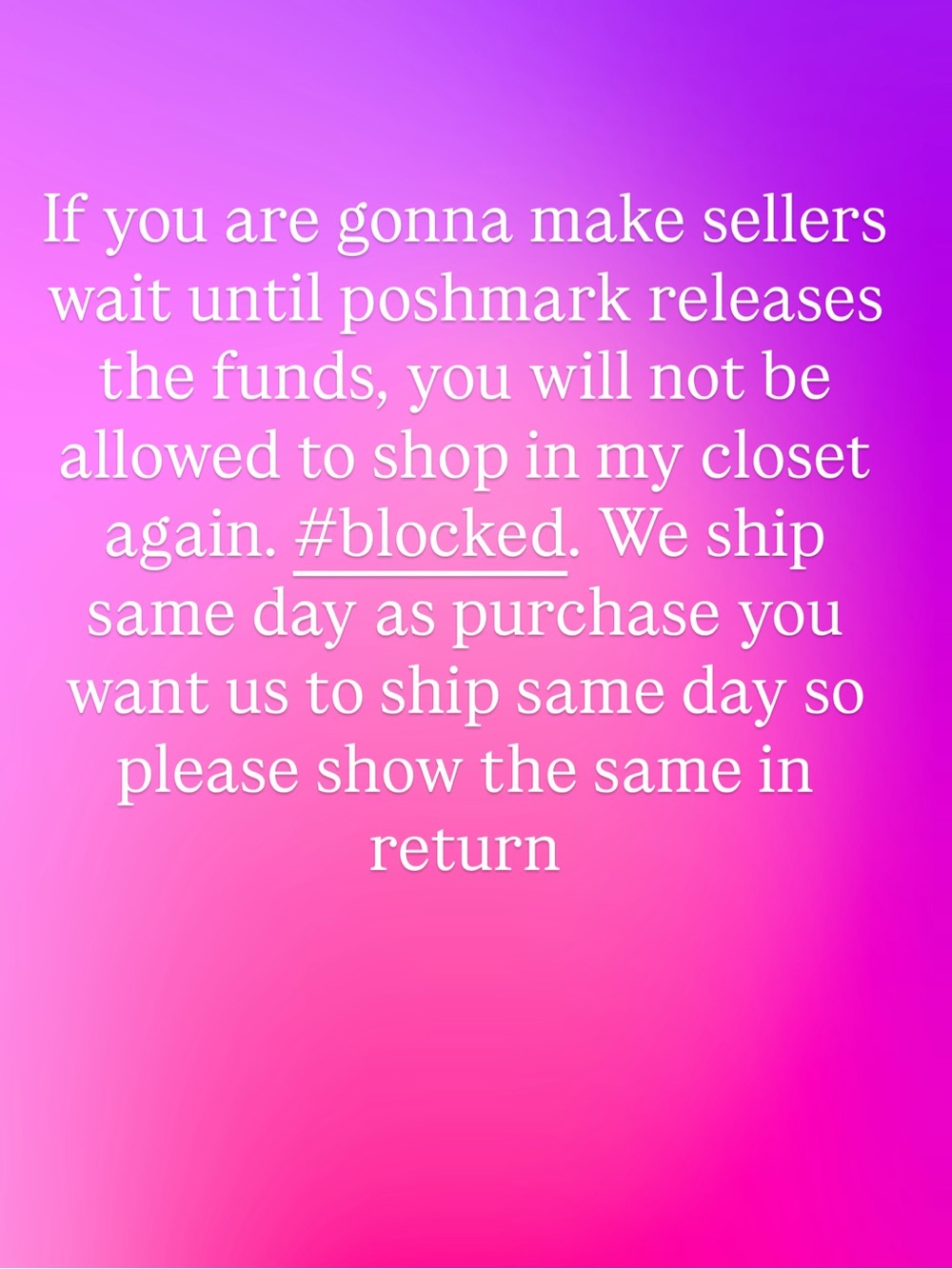 Rules for my closet